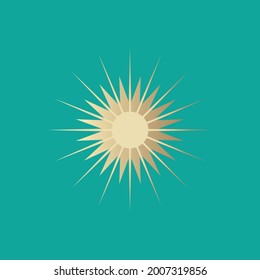 Beautiful art deco sun element (20s). An elegant illustration for the decoration and design of pages and postcards. Beautiful elegant clipart for logo, poster, sticker, wrapping paper.  Vector EPS 10