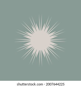 Beautiful art deco sun element (20s). An elegant illustration for the decoration and design of pages and postcards. Beautiful elegant clipart for logotype, poster, sticker.  Vector EPS 10