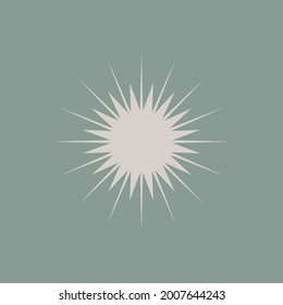 Beautiful art deco sun element (20s). An elegant illustration for the decoration and design of pages and postcards. Beautiful elegant clipart for logotype, poster, sticker.  Vector EPS 10