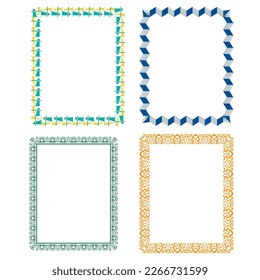 Beautiful art design for use border Set