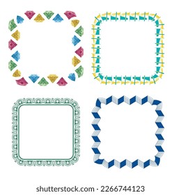 Beautiful art design for use border Set