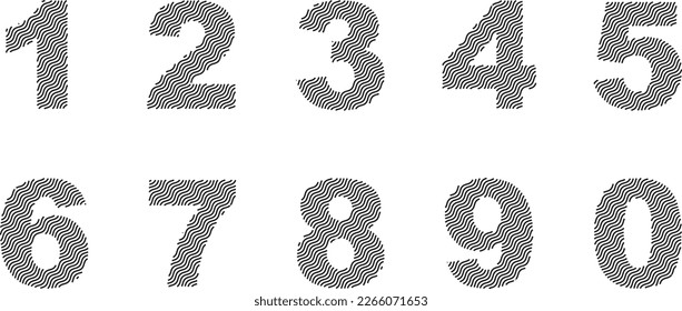 Beautiful Art Number with Wave Effect
