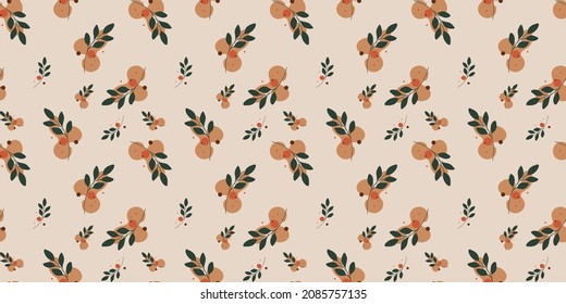 Beautiful art seamless pattern with abstract leaves and shapes. Suitable for wallpapers, backgrounds, surface textures, textiles, fabrics, home furnishings and other users.