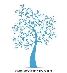 Beautiful art tree isolated on white background
