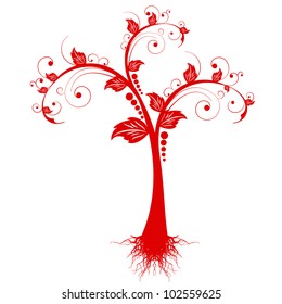 Beautiful art tree isolated on white background