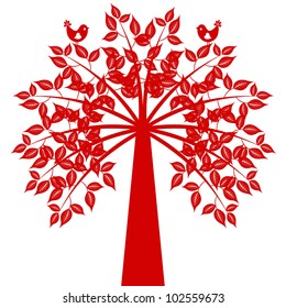 Hermoso árbol de arte aislado en fondo blanco