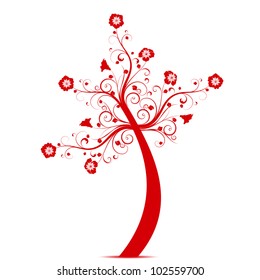 Beautiful art tree isolated on white background