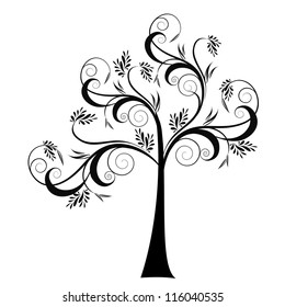 Beautiful art tree isolated on white background