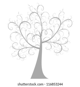 Beautiful art tree isolated on white background