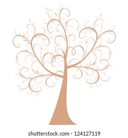 Beautiful art tree isolated on white background