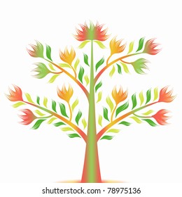 Beautiful art tree isolated on white background