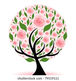 Beautiful art tree isolated on white background