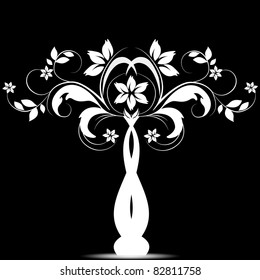 Beautiful art tree isolated on black background
