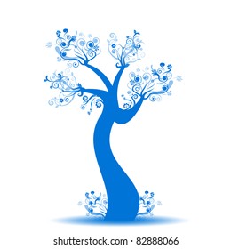 Beautiful art tree isolated on white background