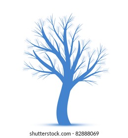 Hermoso árbol de arte aislado en fondo blanco