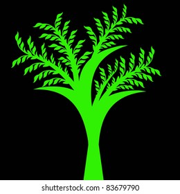 Beautiful art tree isolated on black background