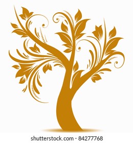 Beautiful art tree isolated on white background