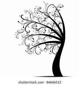 Beautiful art tree isolated on white background