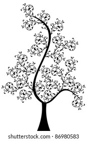 Beautiful art tree isolated on white background