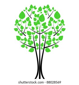 Beautiful art tree isolated on white background