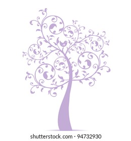 Beautiful art tree isolated on white background