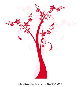 Beautiful art tree isolated on white background