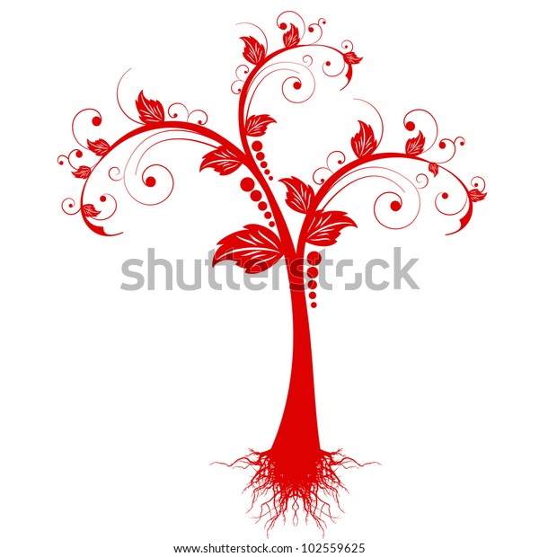 Beautiful Art Tree Isolated On White Stock Vector Royalty Free 102559625 Shutterstock 8435