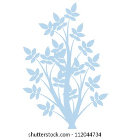 Beautiful art tree silhouette isolated on white background