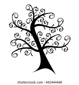 Beautiful Art Tree Silhouette Isolated On Stock Vector (Royalty Free ...