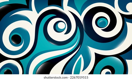 Beautiful art wallpaper. Overlapping swirling abstract shiny shapes form a colorful surface. Vector.