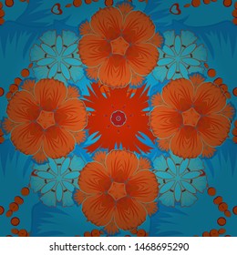 Beautiful artdeco template with elements in orange, red and blue gradient. Vector motley grill. Art deco style, trendy vintage design element. Abstract geometric seamless pattern.