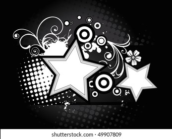  Beautiful  artistic abstract star vector floral with grunge background.