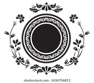 Beautiful artistic circle frame vector.  Vector illustration decoration.
