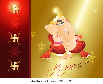 hermoso diseño artístico de lord ganesh vectorial artístico