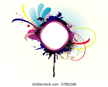 Beautiful artistic vector abstract text frame panel with floral