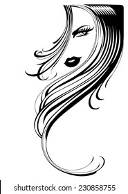 Beautiful artistic vector sketch of a young lady 