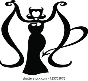 A beautiful and artistic virgo zodiac sign silhouette - vector and illustration for t-shirt, pillow and cup print and wall sticker.