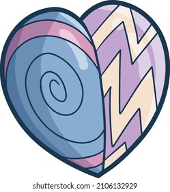 Beautiful artsy heart shape with blue purple colors