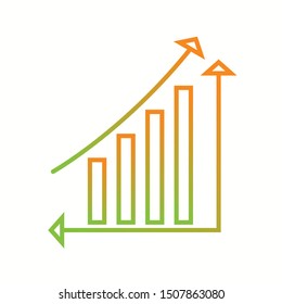 Beautiful Ascending bar vector line icon