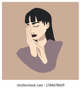 Beautiful Asian woman. Vector abstract portrait