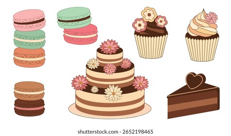 Beautiful assortment of delicious baked goods and sweet confections