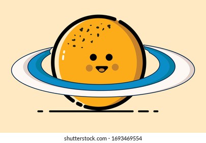 Hermoso diseño de arte plano astronómico. Hermoso vector de saturn lindo único. Vector astronómico. Icono de Saturno. Diseño para papel tapiz, fondo, estuche de teléfono