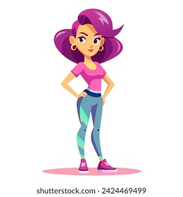 Beautiful athletic girl. Vector illustration