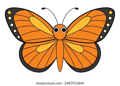 Beautiful and Attractive Monarch Butterfly Vector Illustration, Cartoon, Clipart, and Line Art. Beautiful Monarch Butterfly vector illustration, perfect for digital and print designs