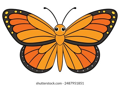 Beautiful and Attractive Monarch Butterfly Vector Illustration, Cartoon, Clipart, and Line Art. Beautiful Monarch Butterfly vector illustration, perfect for digital and print designs