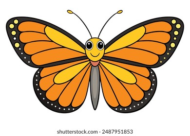 Beautiful and Attractive Monarch Butterfly Vector Illustration, Cartoon, Clipart, and Line Art. Beautiful Monarch Butterfly vector illustration, perfect for digital and print designs