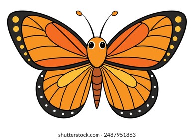 Beautiful and Attractive Monarch Butterfly Vector Illustration, Cartoon, Clipart, and Line Art. Beautiful Monarch Butterfly vector illustration, perfect for digital and print designs