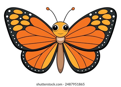 Beautiful and Attractive Monarch Butterfly Vector Illustration, Cartoon, Clipart, and Line Art. Beautiful Monarch Butterfly vector illustration, perfect for digital and print designs