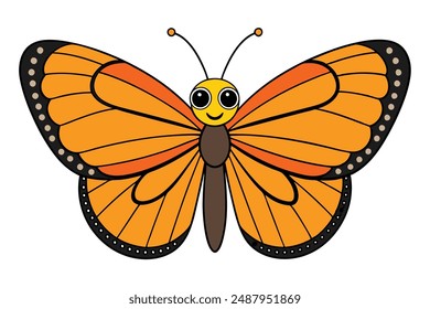 Beautiful and Attractive Monarch Butterfly Vector Illustration, Cartoon, Clipart, and Line Art. Beautiful Monarch Butterfly vector illustration, perfect for digital and print designs