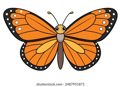 Beautiful and Attractive Monarch Butterfly Vector Illustration, Cartoon, Clipart, and Line Art. Beautiful Monarch Butterfly vector illustration, perfect for digital and print designs